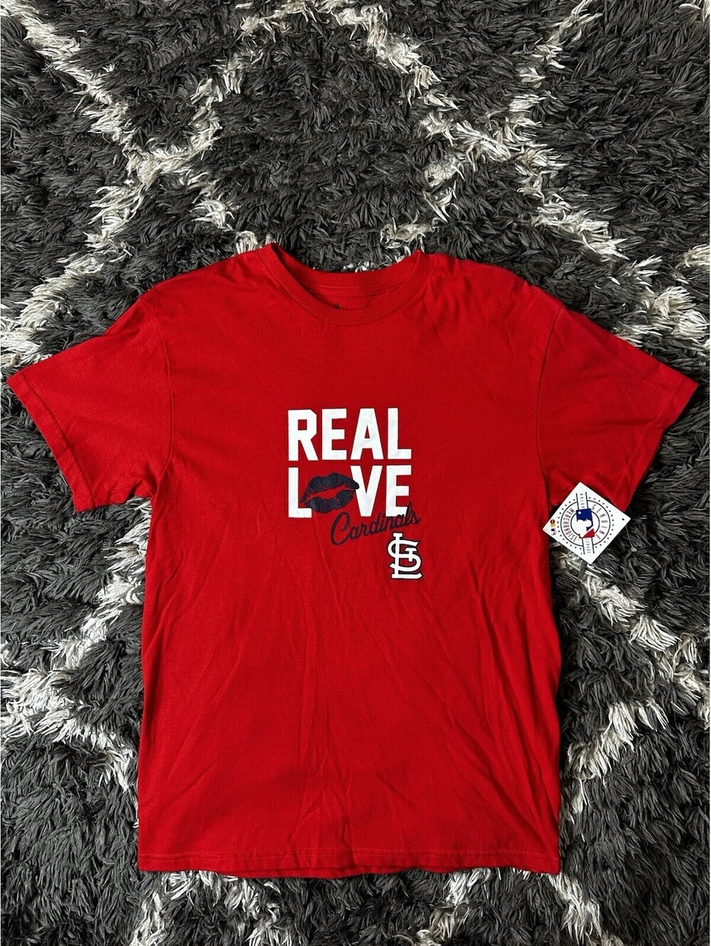 NWT St. Louis Cardinals Womens Medium T-Shirt Soft As A Grape Real Love Red MLB